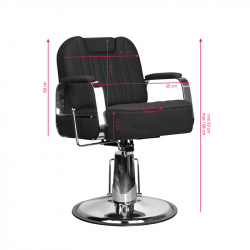 Barberarstol / frisörstol GABBIANO RUFO svart