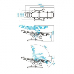 Elektrisk behandlingsbänk AZZURRO 870 3-motor vit