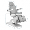 Elektrisk fotvårdsstol / behandlingsbänk AZZURRO 870S PEDI 3-motor grå