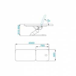 Elektrisk behandlingsbänk / massagebänk AZZURRO 808 vit 2-motor