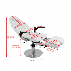 Fotvårdsstol / behandlingsbänk vit 713A PEDI