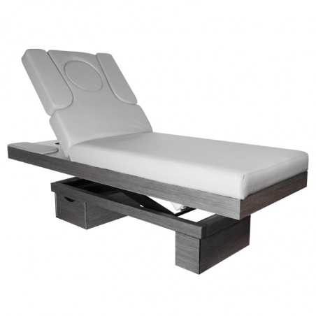 Elektrisk massagebänk / behandlingssäng SPA AZZURRO 815B vit, 2-motor, grå, belysning, uppvärmning
