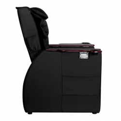 Pedikyrstol / fotvårdsstol AZZURRO 101 svart med benstöd och massage