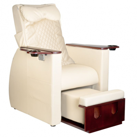 Elektrisk pedikyrstol / fotvårdsstol AZZURRO 101 beige med benstöd och massage