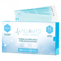 Steriliseringspåsar för autoklav ALL4MED 190mm X 330mm 200st