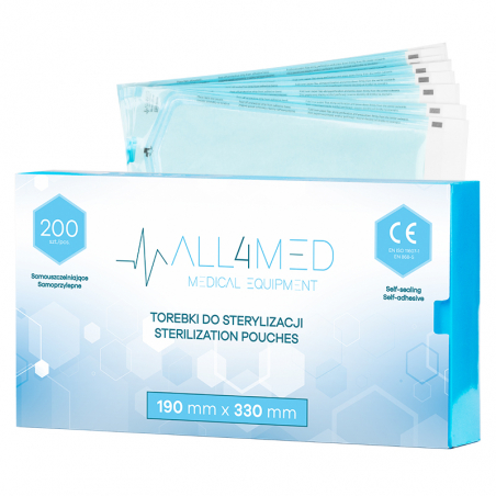 Steriliseringspåsar för autoklav ALL4MED 190mm X 330mm 200st