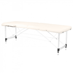 Bärbar massagebänk / behandlingssäng ALUMINIUM COMFORT beige + väska