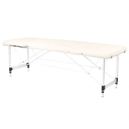 Bärbar massagebänk / behandlingssäng ALUMINIUM COMFORT beige + väska