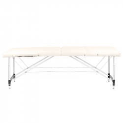 Bärbar massagebänk / behandlingssäng ALUMINIUM COMFORT beige + väska