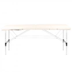 Bärbar massagebänk / behandlingssäng ALUMINIUM COMFORT beige + väska