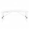 Bärbar massagebänk / behandlingsbänk ALUMINIUM COMFORT vit + väska