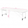 Bärbar massagebänk / behandlingsbänk ALUMINIUM COMFORT vit + väska