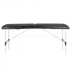 Bärbar massagebänk / behandlingsbänk ALUMINIUM COMFORT svart + väska