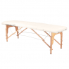 Bärbar massagebänk / behandlingsbänk WOOD COMFORT krämfärgad + väska