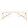 Bärbar massagebänk / behandlingsbänk WOOD COMFORT krämfärgad + väska