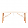 Bärbar massagebänk / behandlingsbänk WOOD COMFORT krämfärgad + väska