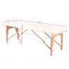 Bärbar massagebänk / behandlingsbänk WOOD COMFORT krämfärgad + väska