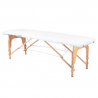 Bärbar massagebänk / behandlingsbänk WOOD COMFORT vit + väska