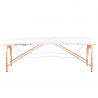 Bärbar massagebänk / behandlingsbänk WOOD COMFORT vit + väska