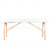 Bärbar massagebänk / behandlingsbänk WOOD COMFORT vit + väska