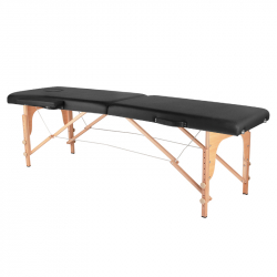 Bärbar massagebänk / behandlingsbänk WOOD COMFORT svart + väska