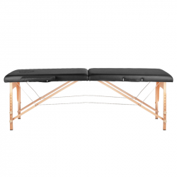 Bärbar massagebänk / behandlingssäng WOOD COMFORT svart + väska