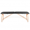 Bärbar massagebänk / behandlingsbänk WOOD COMFORT svart + väska