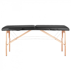 Bärbar massagebänk / behandlingssäng WOOD COMFORT svart + väska