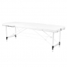Bärbar massagebänk / behandlingsbänk ALUMINIUM COMFORT vit med lutning + väska