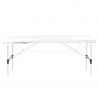 Bärbar massagebänk / behandlingsbänk ALUMINIUM COMFORT vit med lutning + väska