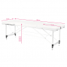 Bärbar massagebänk / behandlingsbänk ALUMINIUM COMFORT vit med lutning + väska