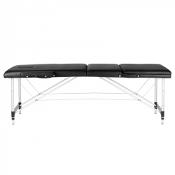 Bärbar massagebänk / behandlingsbänk ALUMINIUM COMFORT svart med lutning + väska