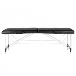 Bärbar massagebänk / behandlingssäng ALUMINIUM COMFORT svart med lutning + väska