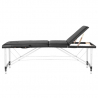 Bärbar massagebänk / behandlingsbänk ALUMINIUM COMFORT svart med lutning + väska