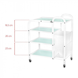 Rullvagn GIOVANNI 1031 vit med sopsäck