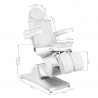 Elektrisk fotvårdsstol / behandlingsbänk AZZURRO 870S PEDI 3-motor vit