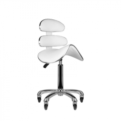 Arbetsstol / sadelstol AM-880 med ryggstöd extra hög vit