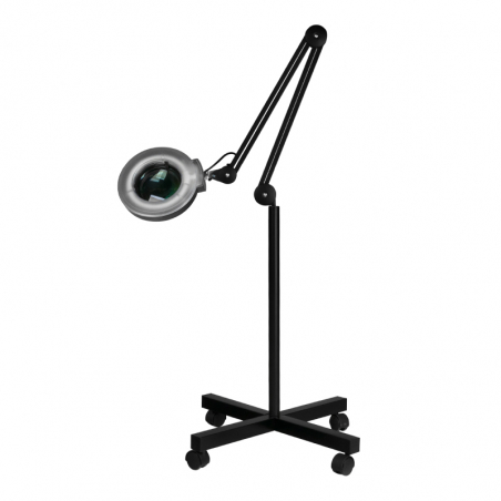 Förstoringslampa / arbetslampa S4 LED svart med stativ / hjul Förstoringslampa / arbetslampa S4 LED svart med stativ / hjul