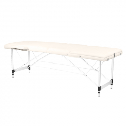 Bärbar massagebänk / behandlingssäng ALUMINIUM COMFORT beige med lutning + väska