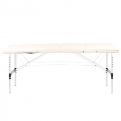 Bärbar massagebänk / behandlingssäng ALUMINIUM COMFORT beige med lutning + väska