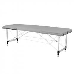 Bärbar massagebänk / behandlingssäng ALUMINIUM COMFORT grå med lutning + väska
