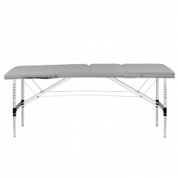 Bärbar massagebänk / behandlingssäng ALUMINIUM COMFORT 3 grå med lutning + väska