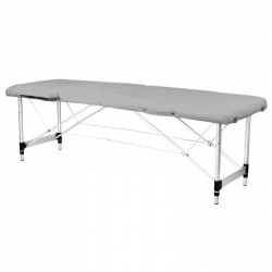 Bärbar massagebänk / behandlingsbänk ALUMINIUM COMFORT grå + väska
