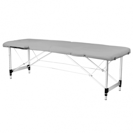 Bärbar massagebänk / behandlingsbänk ALUMINIUM COMFORT grå + väska