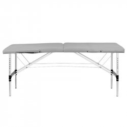 Bärbar massagebänk / behandlingssäng ALUMINIUM COMFORT grå + väska