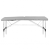 Bärbar massagebänk / behandlingsbänk ALUMINIUM COMFORT grå + väska