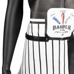 Förkläde barberare / frisör BB-08 svart / vit