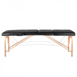 Bärbar massagebänk / behandlingsbänk WOOD COMFORT med lutning svart + väska