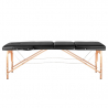 Bärbar massagebänk / behandlingsbänk WOOD COMFORT med lutning svart + väska