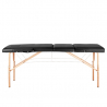 Bärbar massagebänk / behandlingsbänk WOOD COMFORT med lutning svart + väska